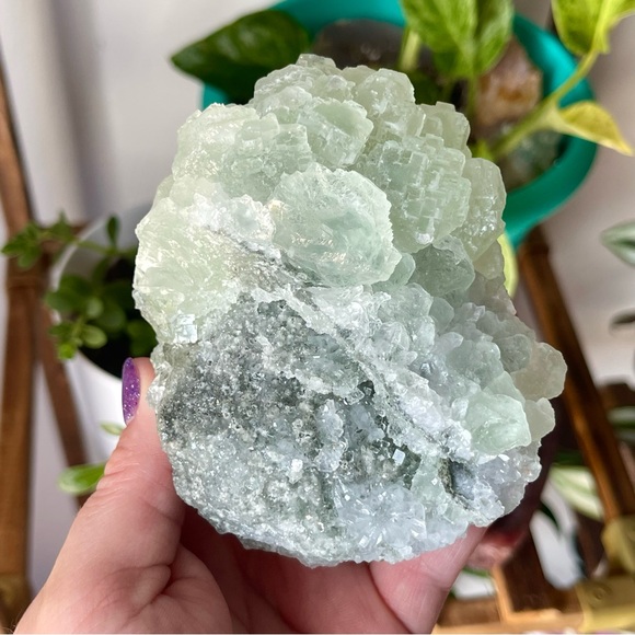 🌿Mint Green Transparent Etched Chinese Fluorite Crystal🌿